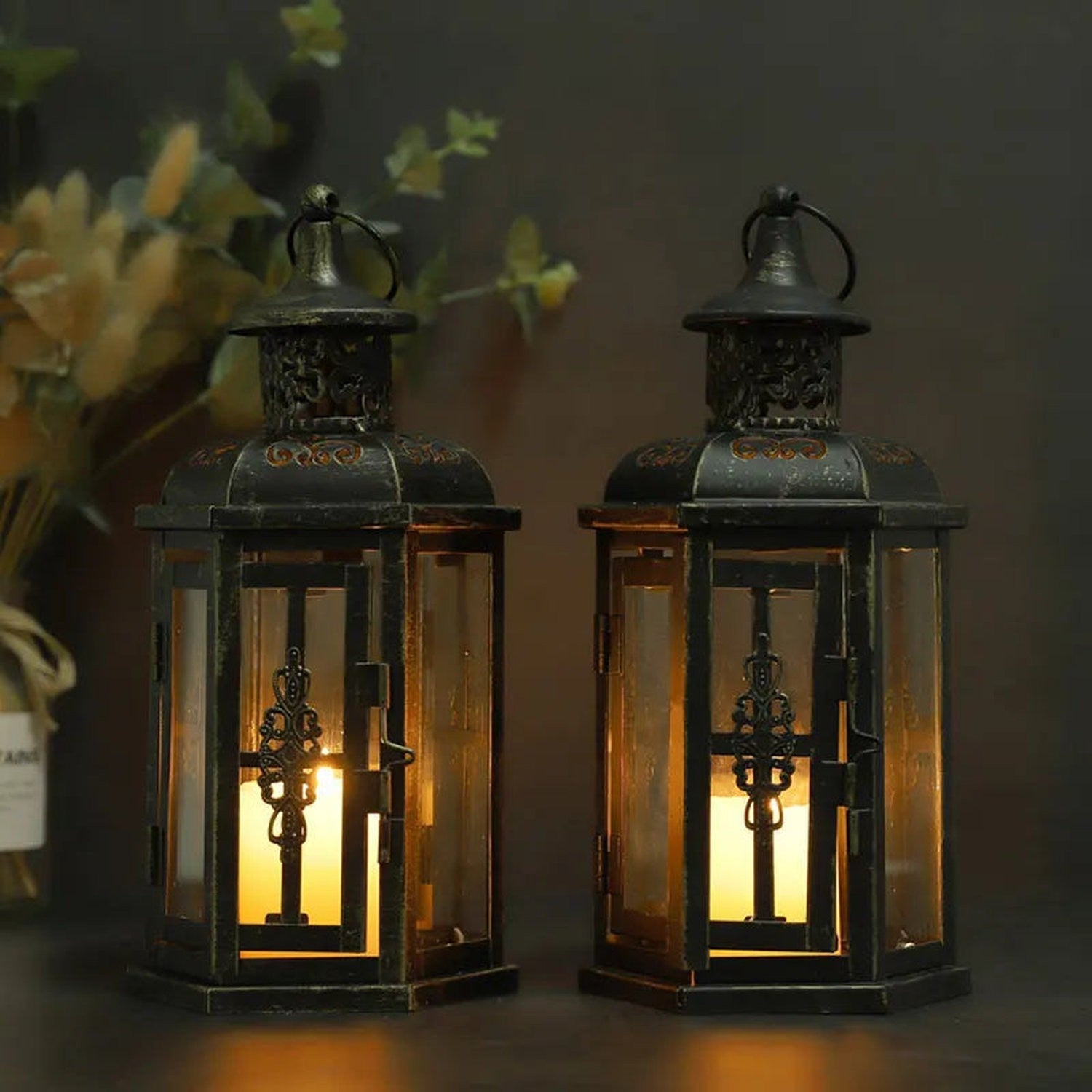 Moody &amp; Minimal — Black Iron Hanging Candle Lantern
