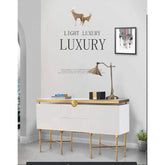 Modern Glass & Steel Sideboard Cabinet Jonine’s Corner