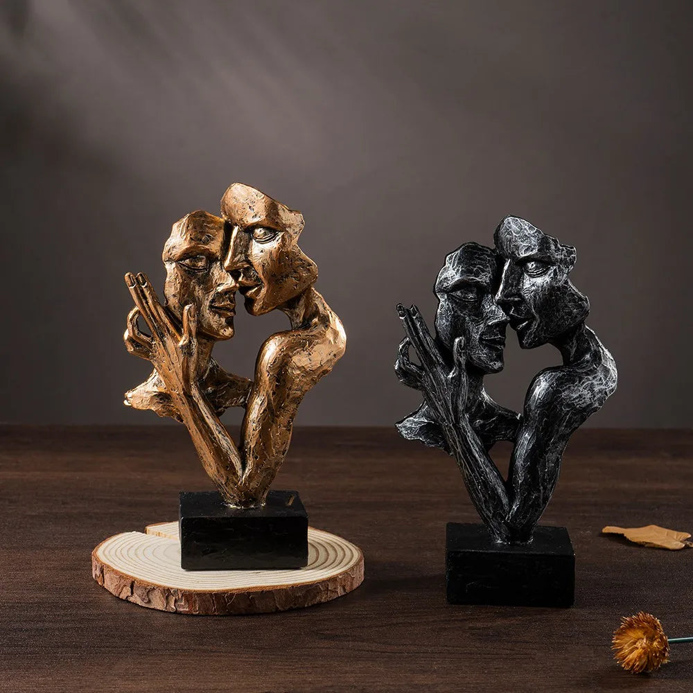Vilead Couple Statue Lover Sculptures Tabletop Shelf Decor Anniversary Wedding Gift Home Interior Contemporary Mantel Bookshelf