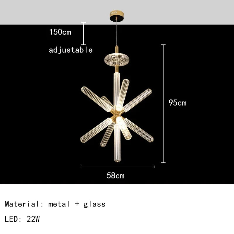 Nordic Luxury Art Glass Chandelier — High-End Pendant Lamp Home Décor