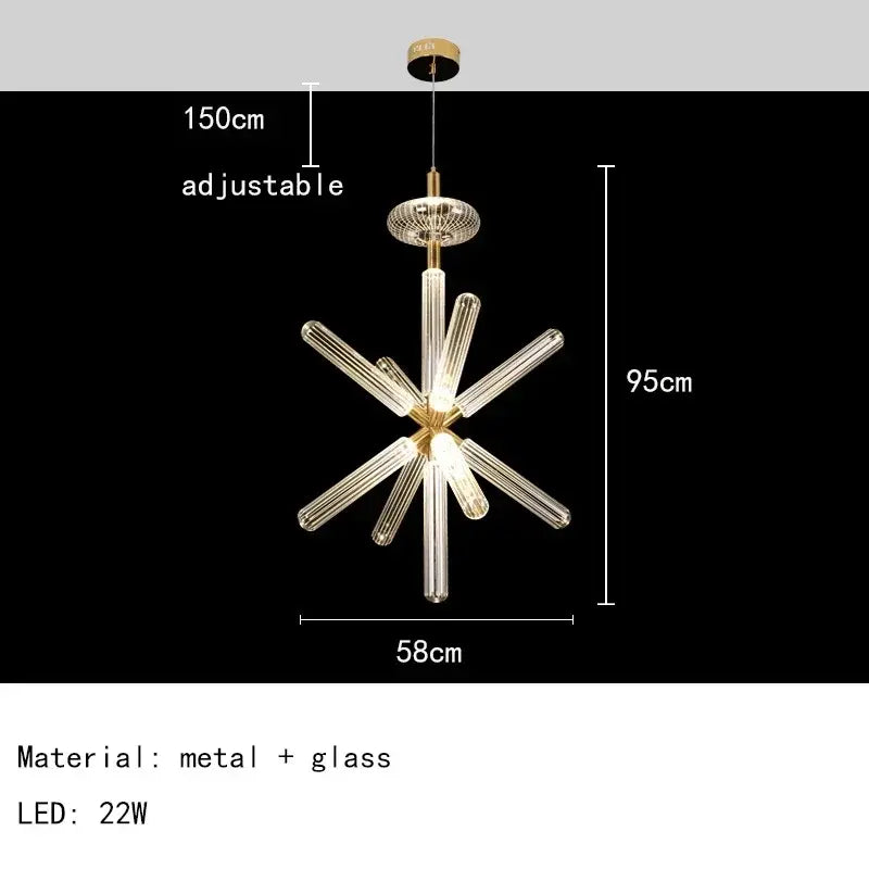 Nordic Luxury Art Glass Chandelier — High-End Pendant Lamp Home Décor