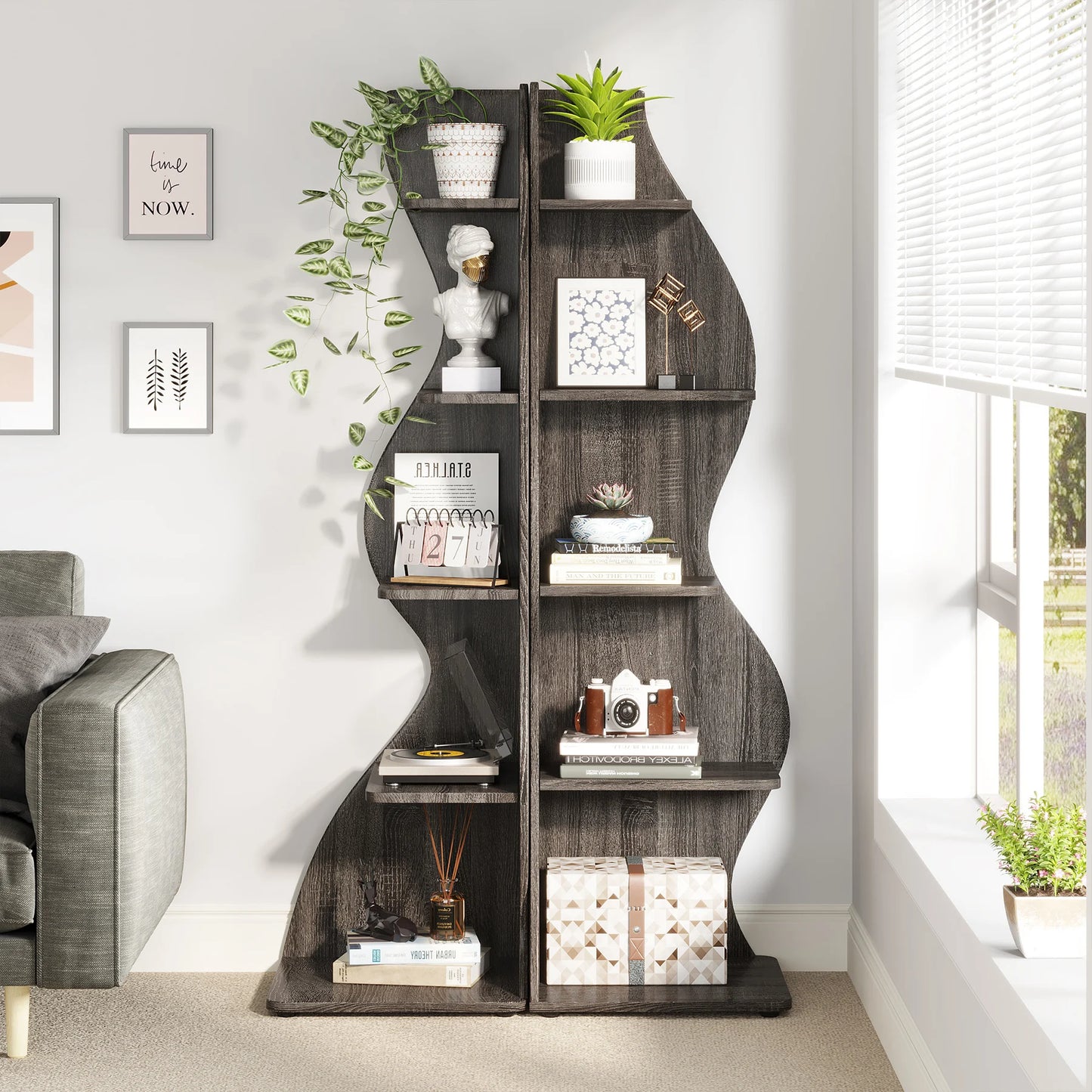 The Corner That Finally Does Something — Tribesigns 5-Tier Wall Corner Bookshelf & Plant Stand