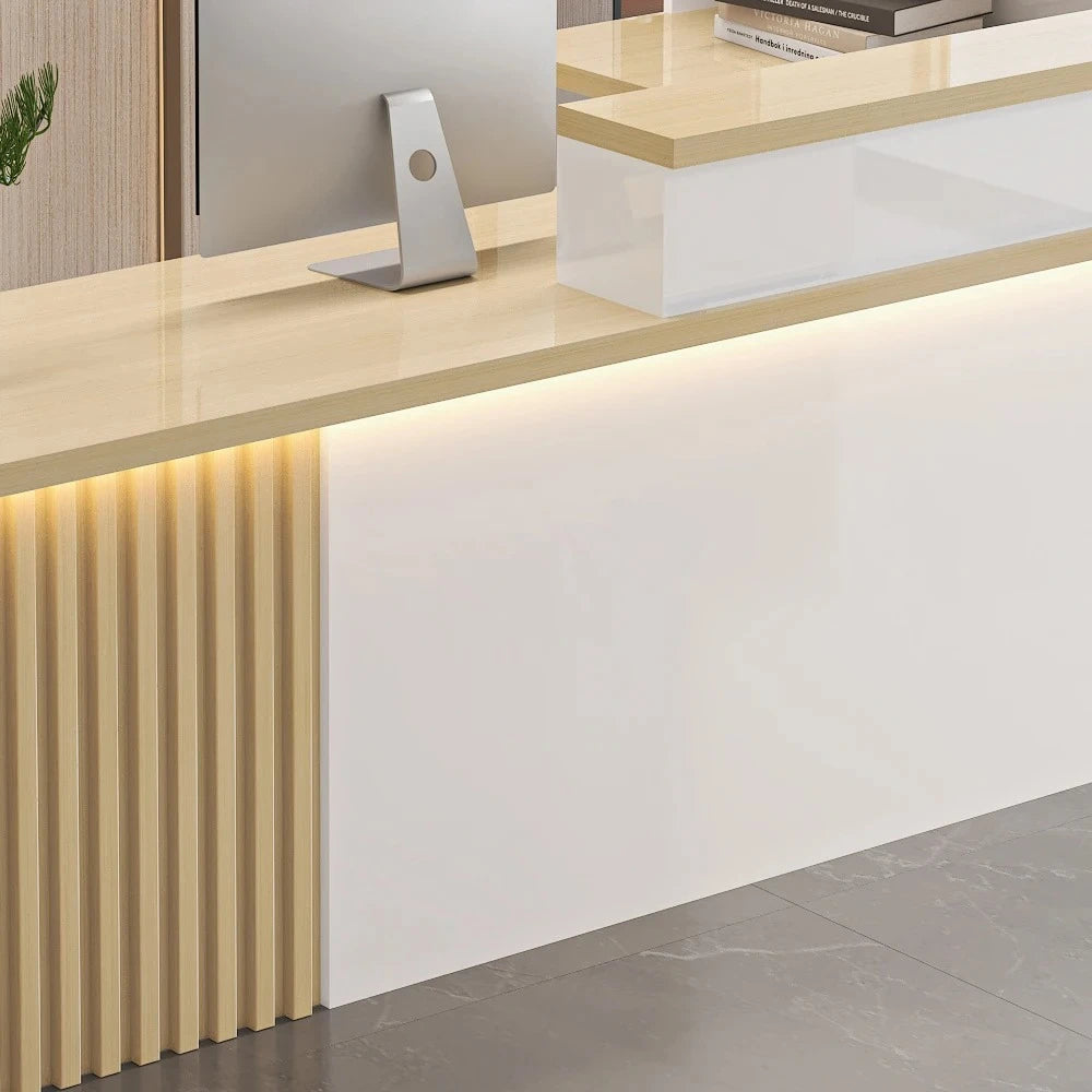 Nordic Luxury Reception Desk with LED Lighting Jonine’s Corner