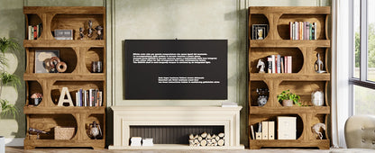 Curves That Work — Tribesigns 71" Tall S-Shaped Bookcase & Display Shelving