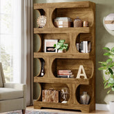 Curves That Work — Tribesigns 71" Tall S-Shaped Bookcase & Display Shelving Jonine’s Corner