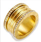 Personality Round Beads Ring Band Small Clear Crystal Zircon Waterproof Stainless Steel Rings Simple Granular Fine Jewelry