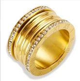 Crystal Zircon Stacking Ring — 18K Gold or Silver Plated, Stainless Steel
