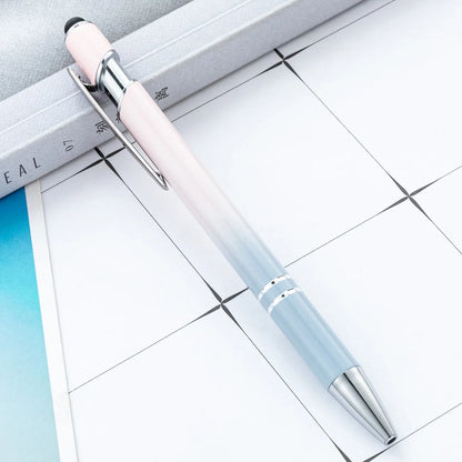 20-200Pcs Gradient Metal Ballpoint Pens with Stylus Tip Free Custom Logo Ballpens for Corporate Gifts & Wedding Favors