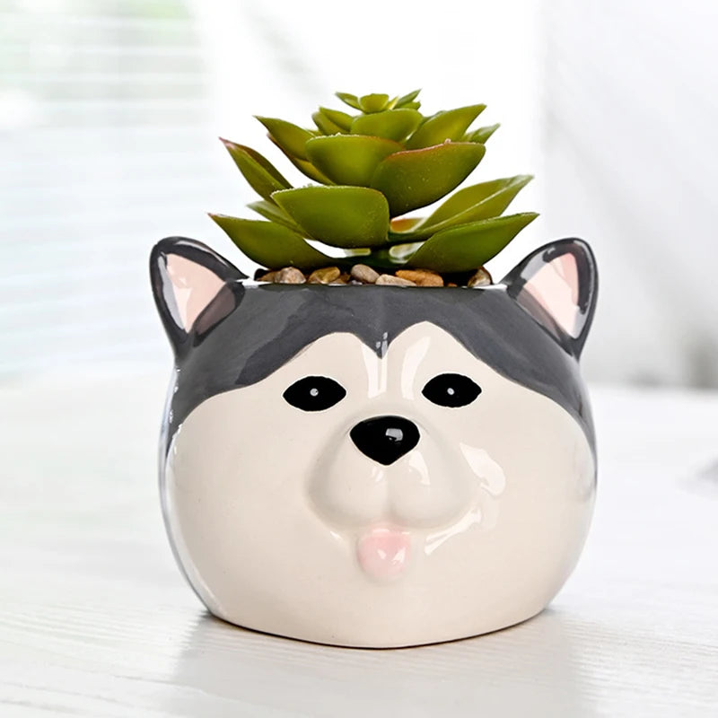 The Little Character — Ceramic Animal Succulent &amp; Plant Pot for Desk or Shelf