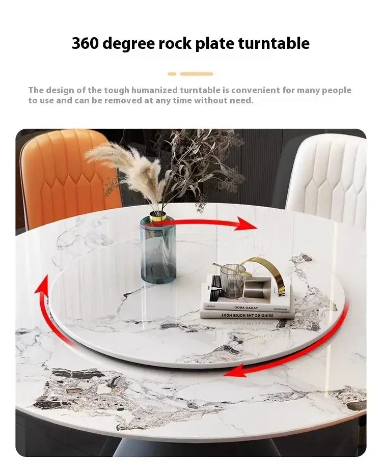 Round Sliding Table Luxury Table Stainless Steel Kitchen Islands Transparent Mesa Comedor Garden Furniture Sliding Dining Wash Jonine&