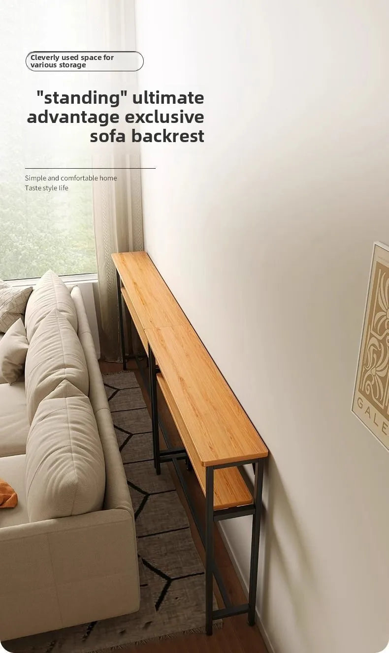 Multi-functional Living Room Long Partition Rack Bed Tail Storage Table Rear Sofa Gap Narrow Side Table Space-Saving Furniture Jonine’s Corner