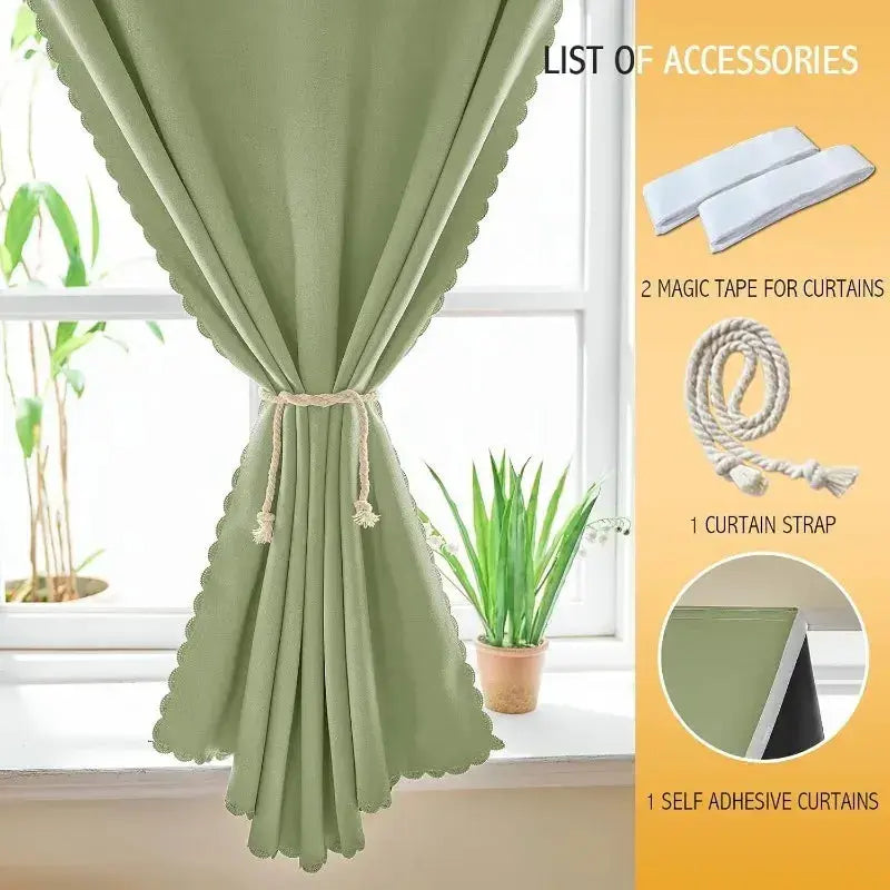 No-Drill Blackout Curtains — Self-Adhesive Bedroom Window Panels Jonine’s Corner