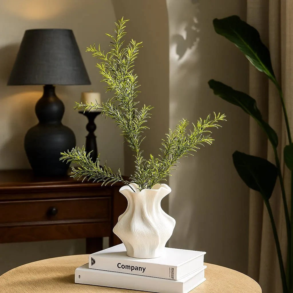 Textured Ceramic Wave Vase