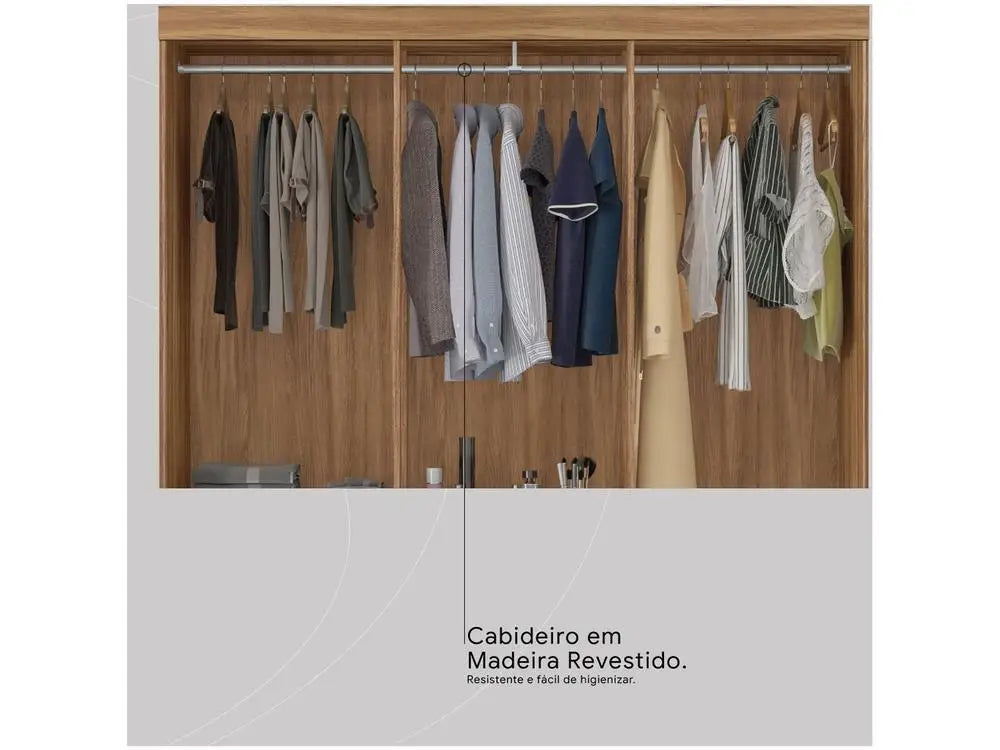 Every Outfit Has a Home — 6-Door Wardrobe with 2 Drawers & Spacious Bedroom Storage