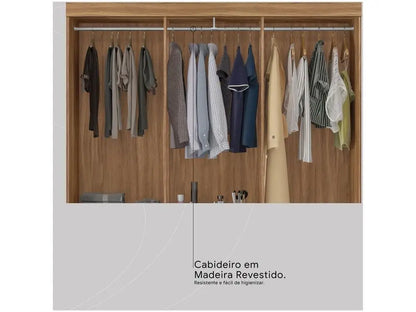 Every Outfit Has a Home — 6-Door Wardrobe with 2 Drawers & Spacious Bedroom Storage