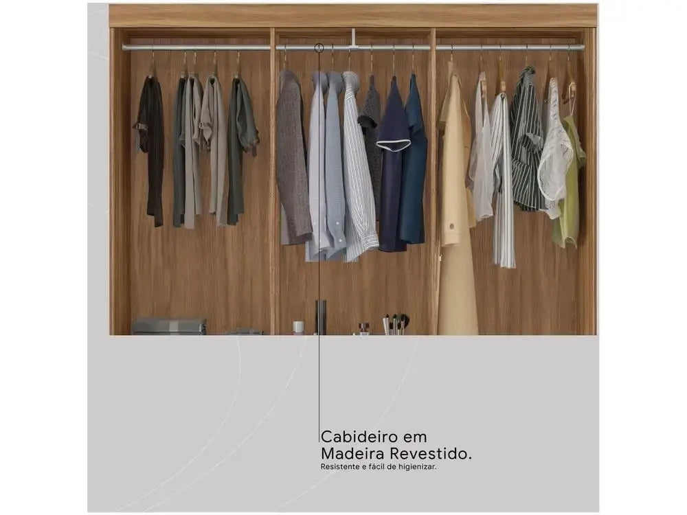 Every Outfit Has a Home — 6-Door Wardrobe with 2 Drawers &amp; Spacious Bedroom Storage
