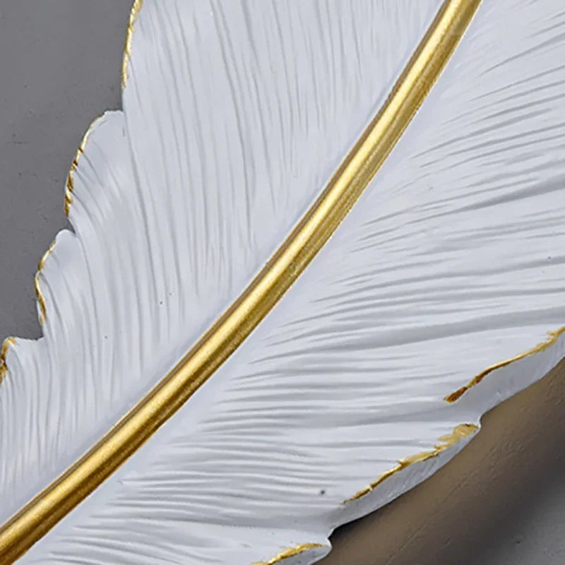 White Feather LED Wall Sconce — Modern Resin Bedroom & Living Room Light