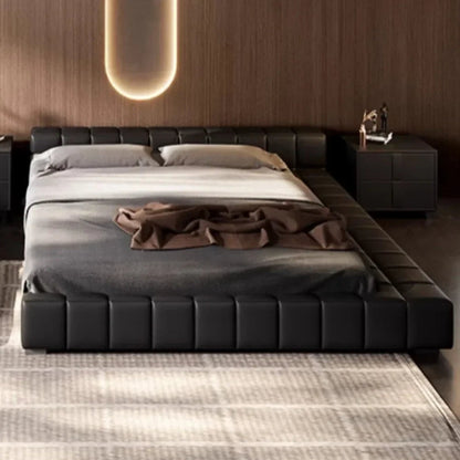 Minimalist Upholstered Headboard Bed — Full Size Lounge Frame