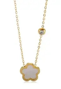 Gold Heart Toggle Necklace — Beaded Chain Gift for Her