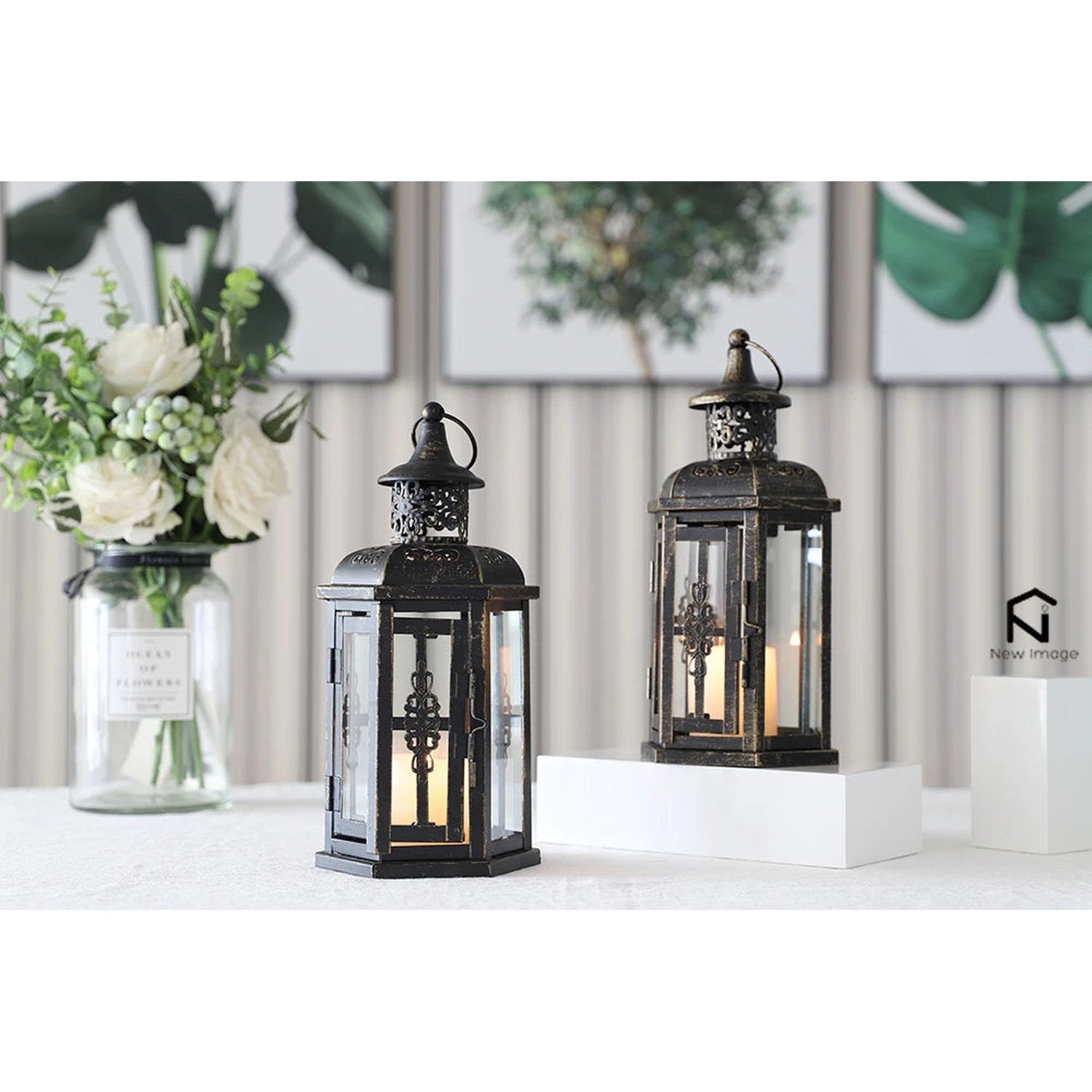 Moody &amp; Minimal — Black Iron Hanging Candle Lantern