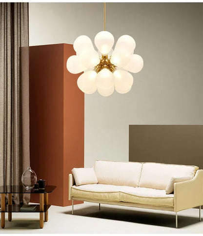 Suspended in Light — Designer Glass Bubble Chandelier for Bedroom & Living Room