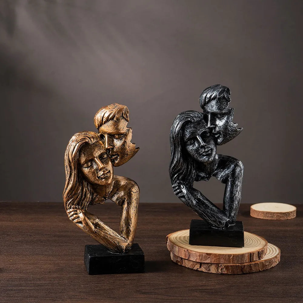 Vilead Couple Statue Lover Sculptures Tabletop Shelf Decor Anniversary Wedding Gift Home Interior Contemporary Mantel Bookshelf