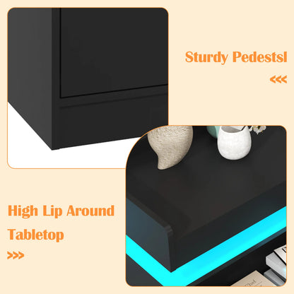 7 Drawer Dresser with LED Light and Charging Station, Modern Chest of Drawers for Closet, Wide Drawer Organizer Cabinet for Bedr