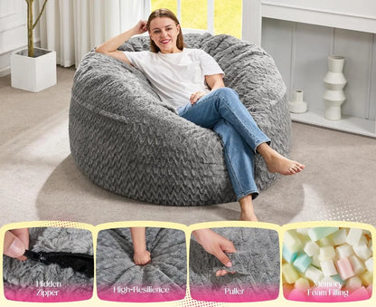 Sit, Lounge, Sleep — 3-in-1 Memory Foam Bean Bag Chair &amp; Bed