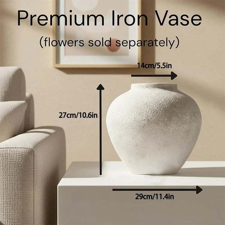 Stone-Texture Round Vase — Large Rustic Centerpiece Jonine’s Corner