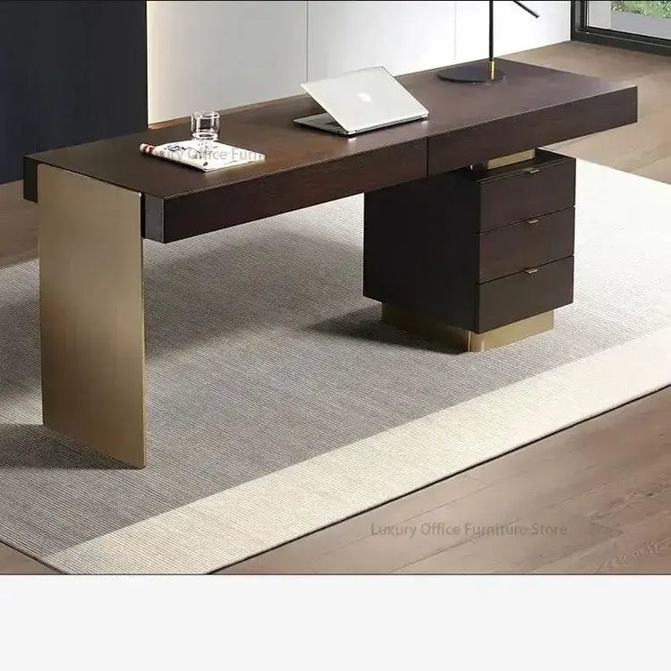 Italian Minimalism Office Desks Luxury Design Modern Study Office Desks Villa High-end Office Furniture Bureau De Chambre FYOD Jonine’s Corner