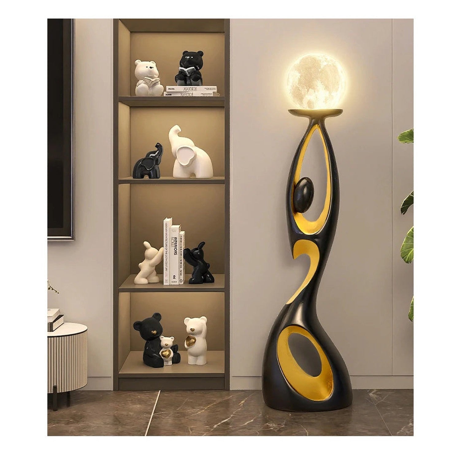 Movement Frozen in Time — Resin Floor Sculpture with Ambient Light