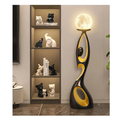 Movement Frozen in Time — Resin Floor Sculpture with Ambient Light