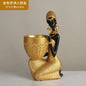 Woven in Gold — Tribal Weave Resin Sculpture in Bohemian Gold & Brown