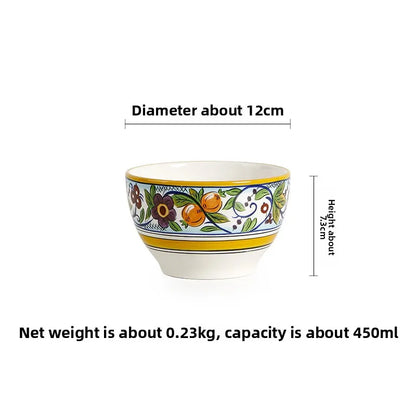 Hand-Painted Ceramic Steak Plate — Irregular Western Dinnerware