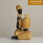 Woven in Gold — Tribal Weave Resin Sculpture in Bohemian Gold & Brown