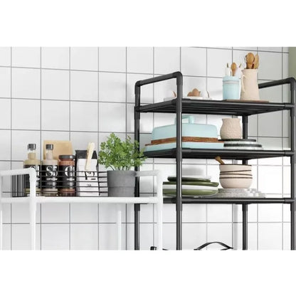Kitchen storage cart for shelves - multi-level floor-standing household storage unit - bathroom shelf - microwave oven shelf