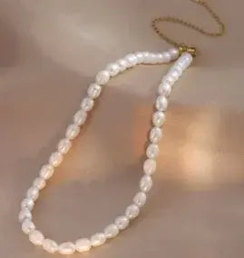 Gold Heart Toggle Necklace — Beaded Chain Gift for Her