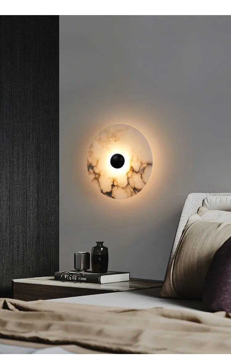 Marble Wall Sconce — Luxury Stone Wall Lamp for Living Room, Bedroom & Bathroom