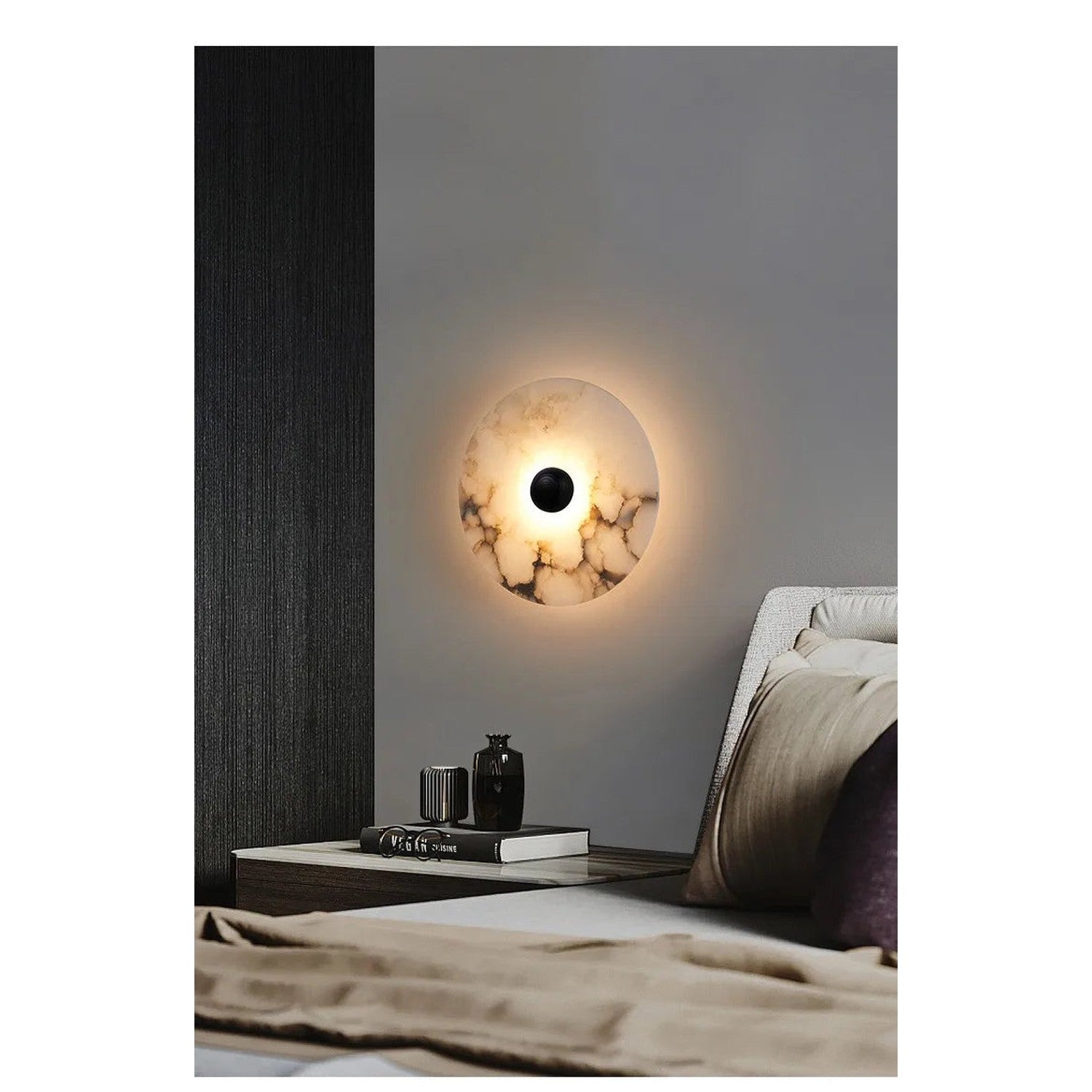 Marble Wall Sconce — Luxury Stone Wall Lamp for Living Room, Bedroom &amp; Bathroom