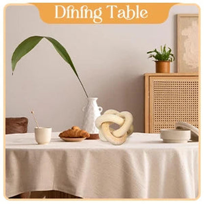Hand-Carved Chain Link Wood Sculpture — Boho Shelf &amp; Table Accent
