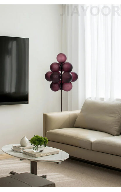 The Grape Cluster — Sculptural Glass Floor Lamp with Warm LED Glow
