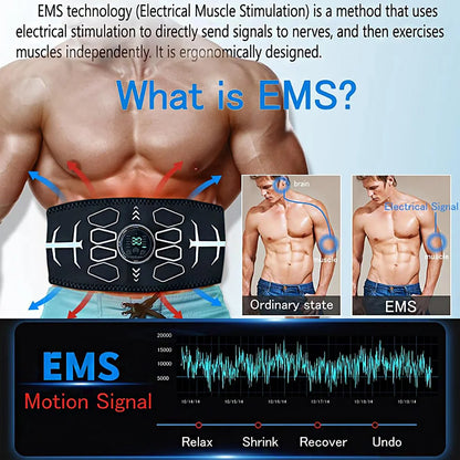 Tone While You Rest — EMS Abdominal Toning Belt with 10 Modes &amp; 30 Intensity Levels