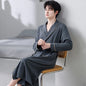 His Moment to Unwind — 100% Cotton Kimono Bathrobe for Men