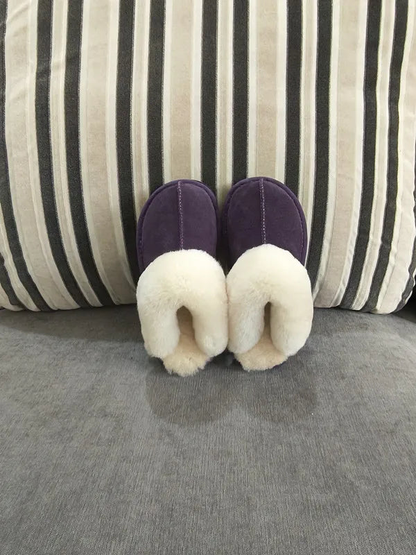 Cloud Underfoot — Natural Sheepskin & Fur Anti-Slip Home Slippers