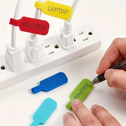 Cable Organizer Straps 10/30/50pcs Reusable Waterproof Color-Coded Labels, Charger Data Cords Management Ties Cable Ties