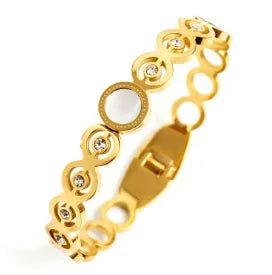 Stainless Steel Crystal Cuff Bracelet Bangle