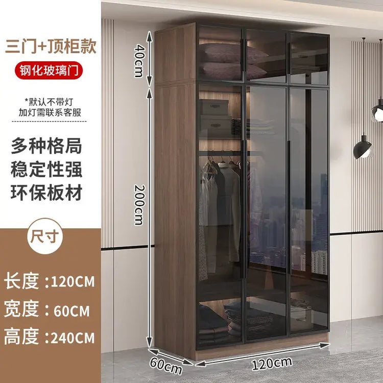 Glass light luxury corner cloakroom wardrobe Double clothes closet cabinets and wardrobes Cabinet dressing clothe home furniture Jonine&