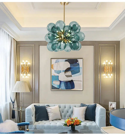 Suspended in Light — Designer Glass Bubble Chandelier for Bedroom & Living Room