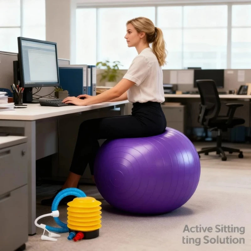 Heavy-Duty Inflatable Yoga & Fitness Ball – Super Large Exercise Ball with Pump