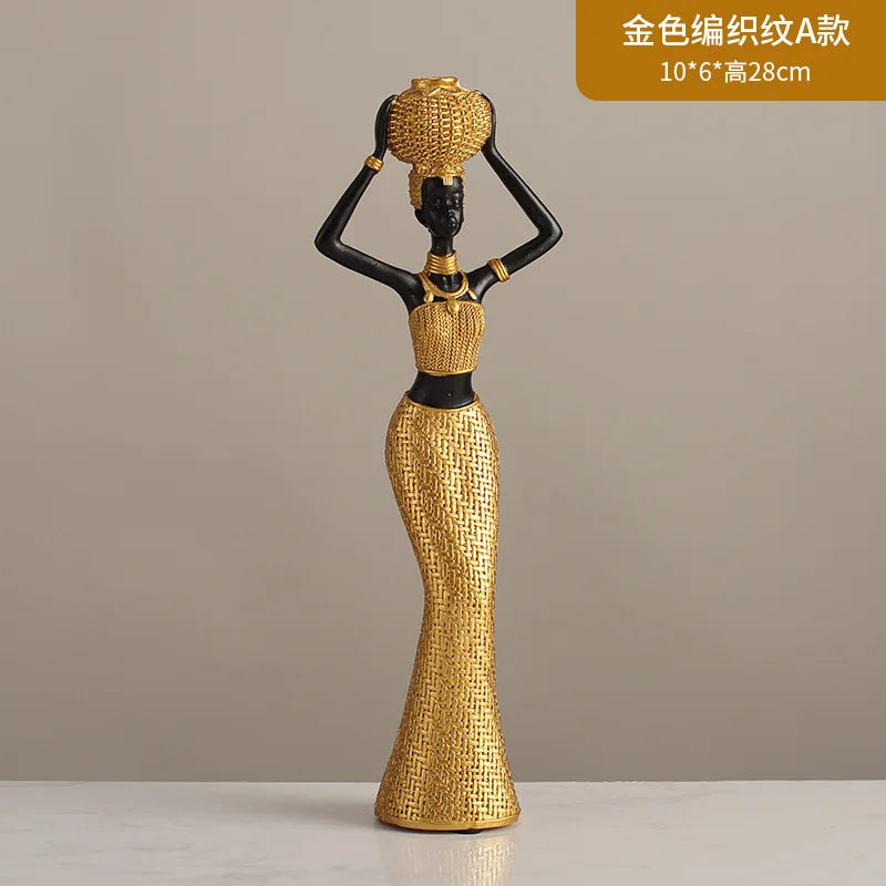 Woven in Gold — Tribal Weave Resin Sculpture in Bohemian Gold & Brown